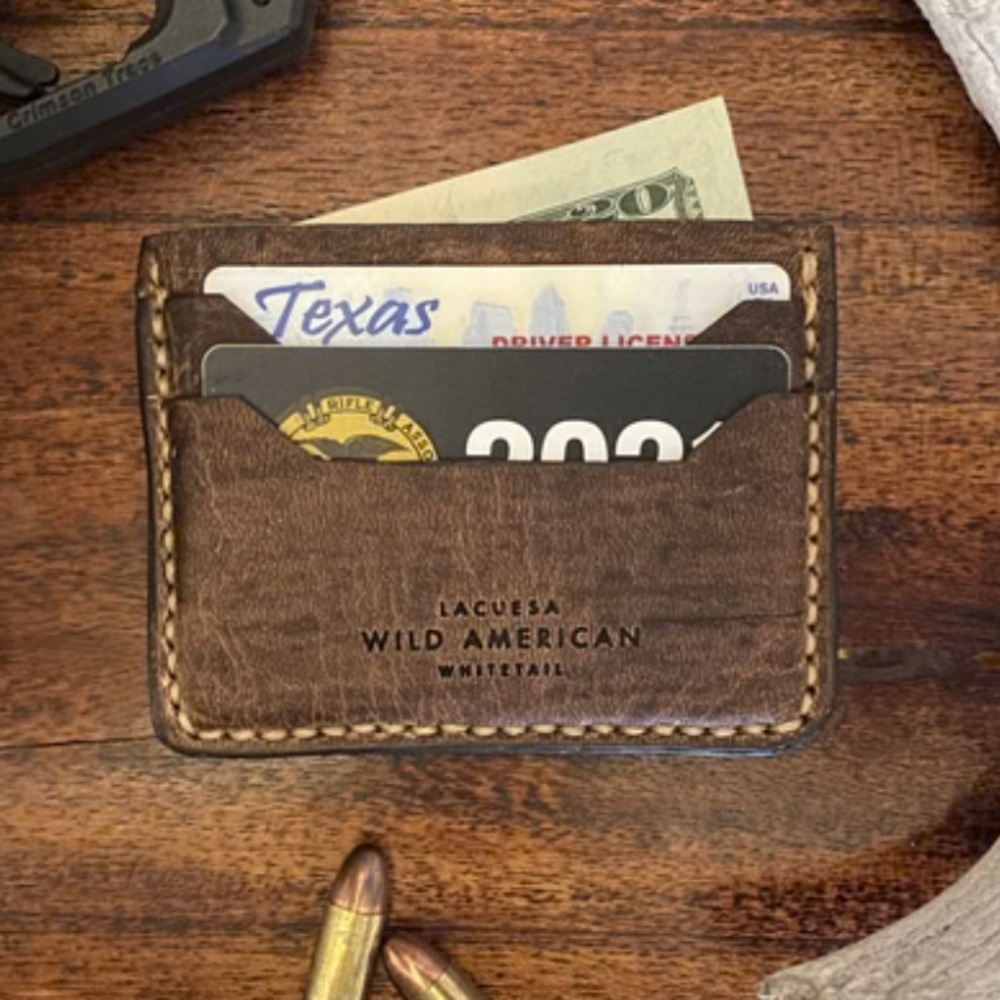 Wild American Brown Leather Card Holder